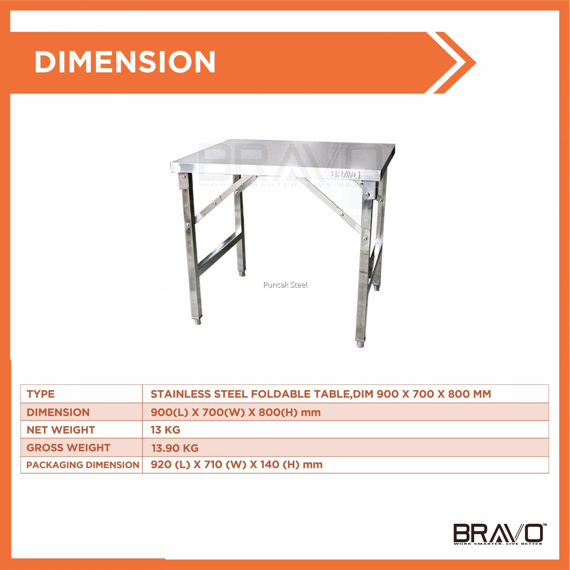 Bravo 36 x 30 Inch 1 Tier Commercial Heavy Duty Portable 