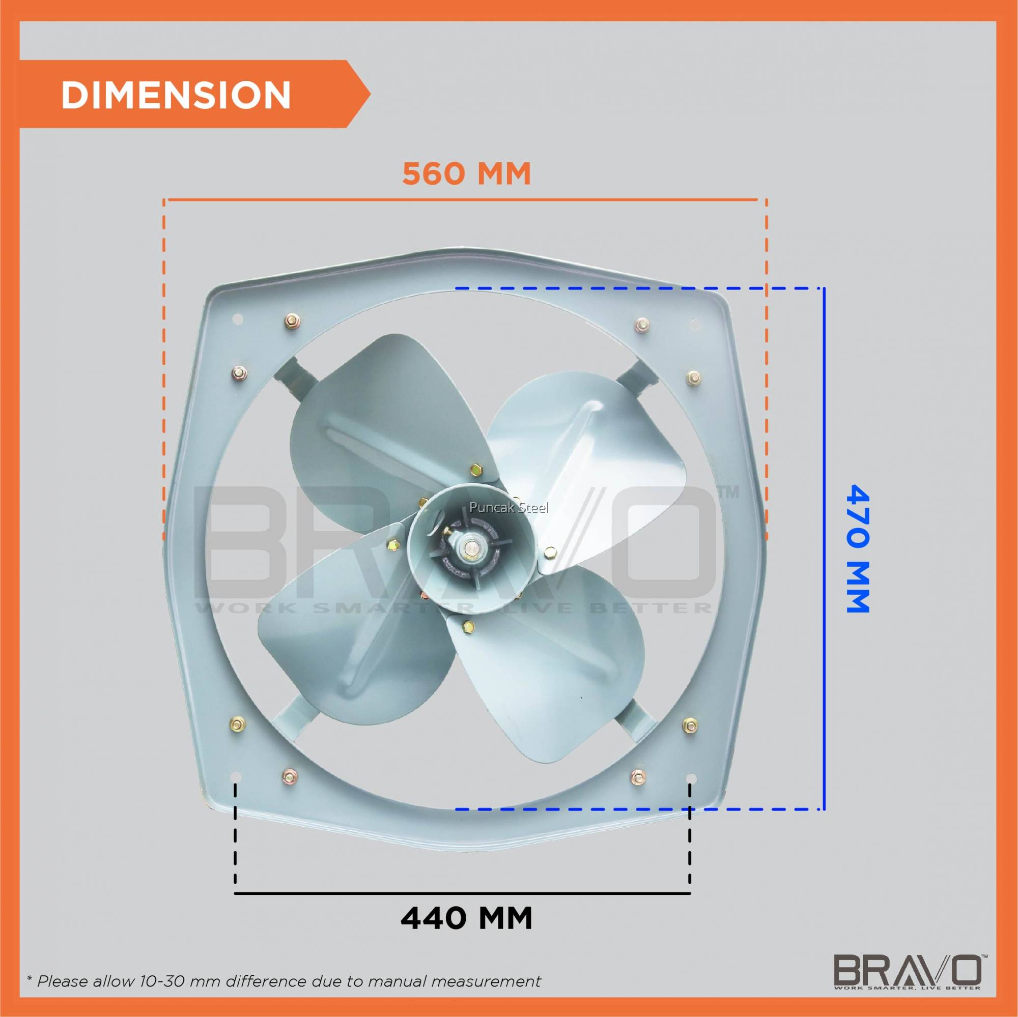 industrial exhaust fan dimensions